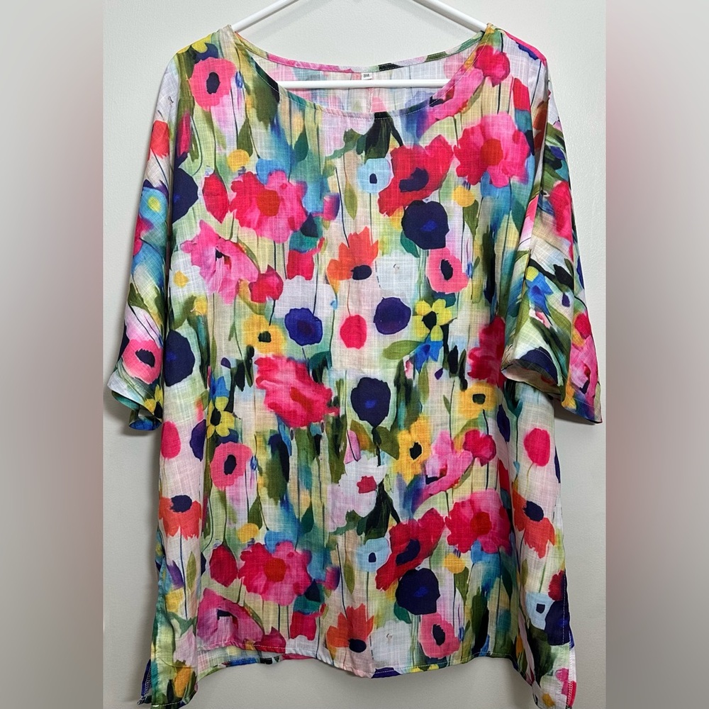 New Floral Multicolor Women’s Tunic 3X